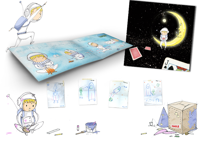 Sam the Spaceman book illustrations